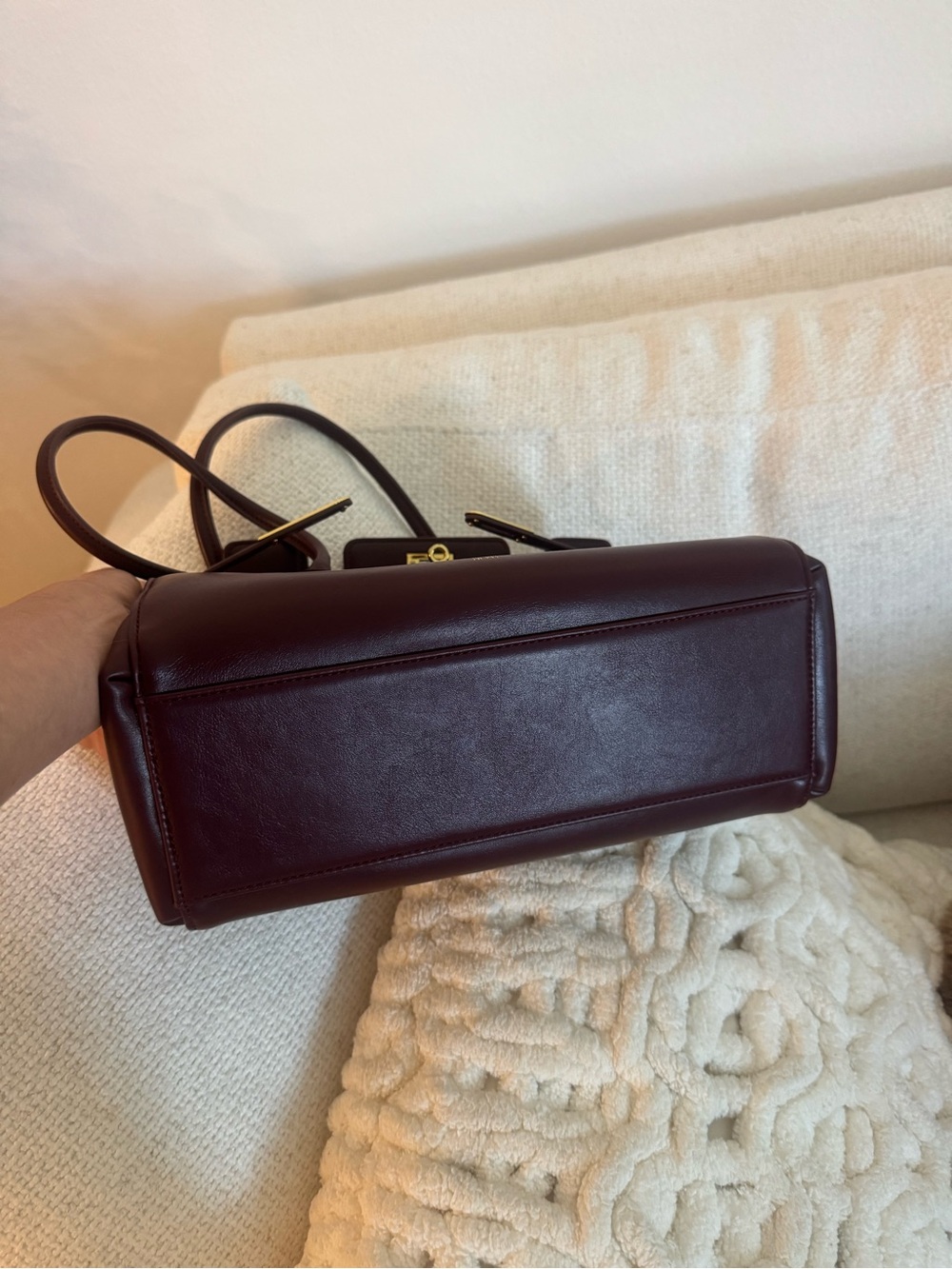 JW PEI NEW Burgundy Structured Shoulder Bag with Gold Hardware - Picture 9 of 9